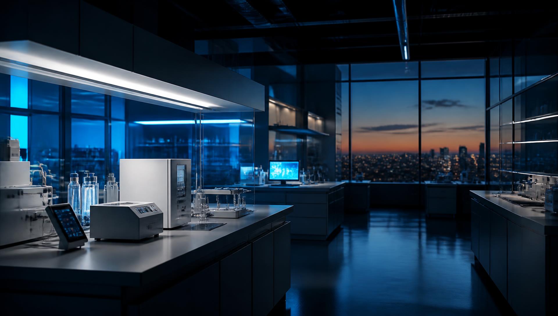 Modern analytical laboratory interior